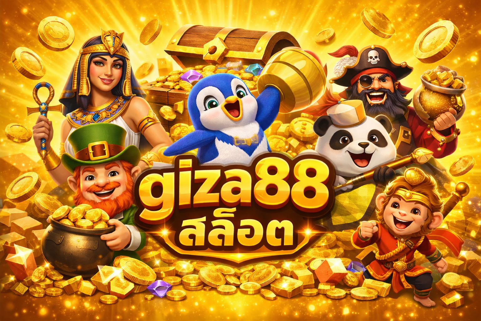 ตัดรูปปก ใสตัวละครสล็อต พร้อมชื่อgiza88 สล็อต ตรีมสีเหลือง